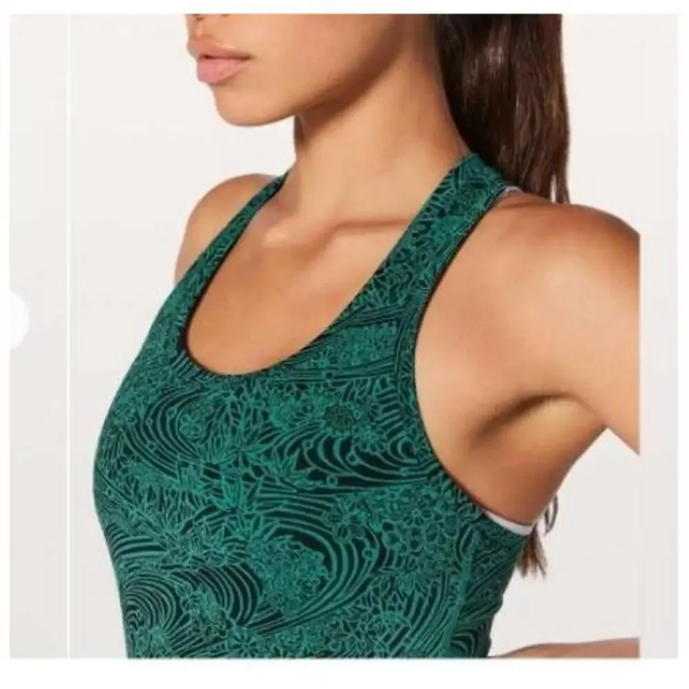 Lululemon Tank Top Womens Size 2 Kitakami Green Racerback Activewear Yoga